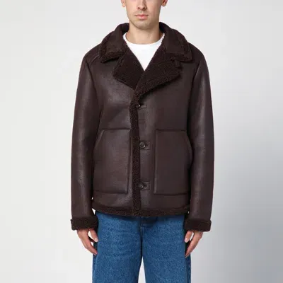 Apc Brown Faux Leather Jacket