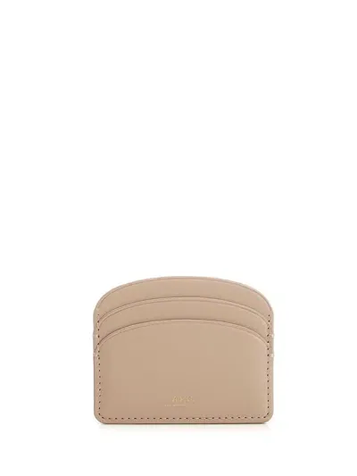 Apc A.p.c. Demi Lune Cardholder In Beige