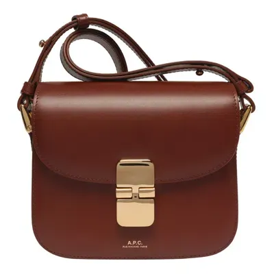 Apc Grace Mini Crossbody Bag In Brown