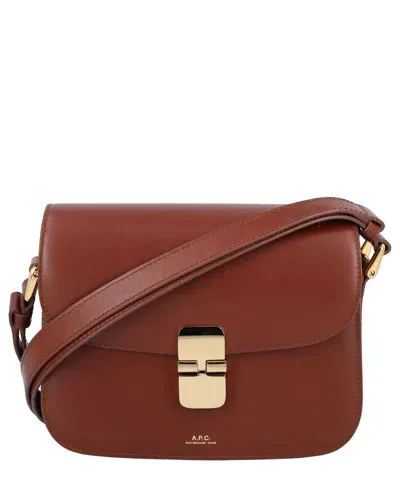 Apc Grace Small Crossbody Bag In Brown