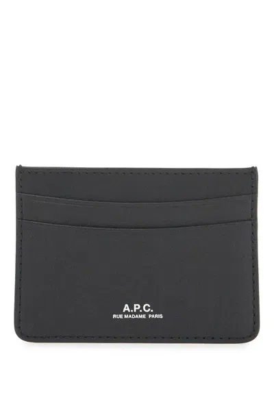 Apc Leather Andre Cardholder In Black