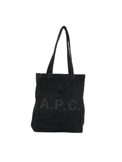 Apc A.p.c. Logo Printed Tote Bag In Black