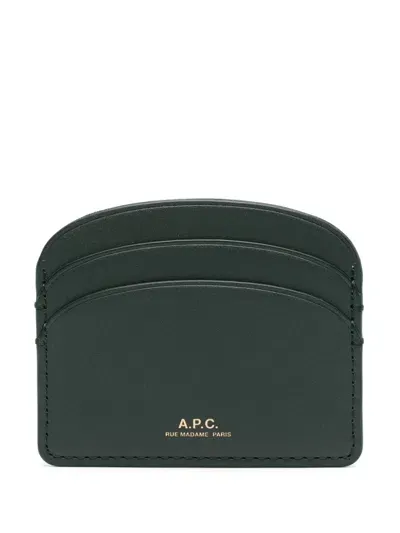 Apc Logo-stamp Card Holder In Green