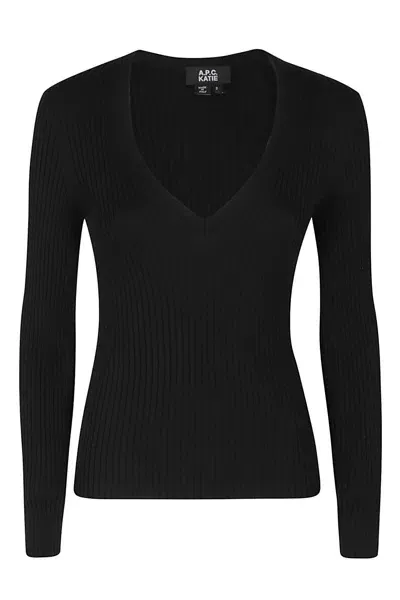 Apc Camille Chunky-ribbed Jumper In Black