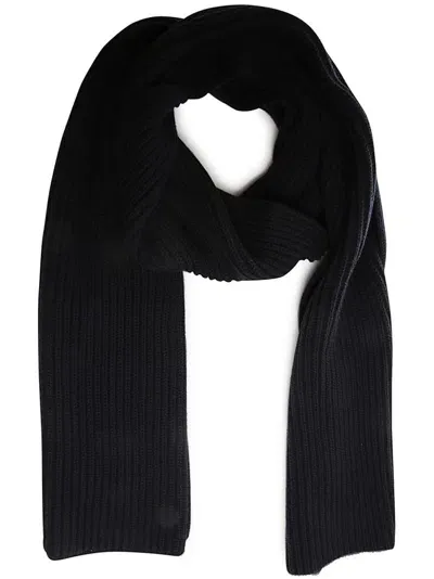 Apc Ribbed-knit Scarf In Blue