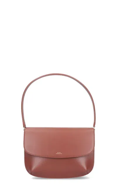 Apc Shoulder Bag A.p.c. Leather In Brown