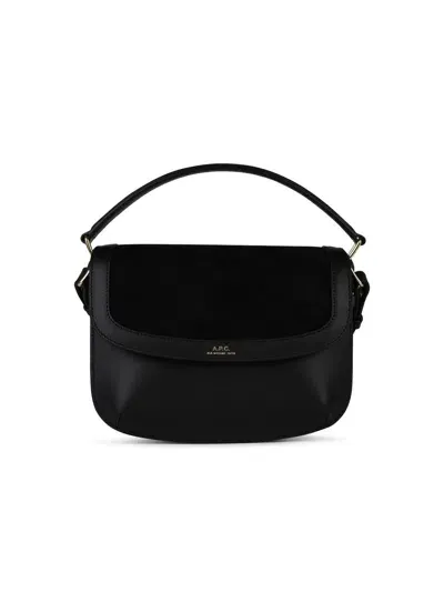 Apc Sarah Mini Black Leather Bag