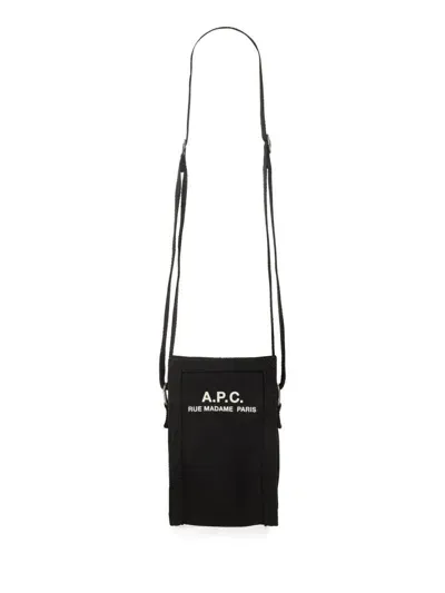 Apc A.p.c. Shoulder Bag With Logo In Black