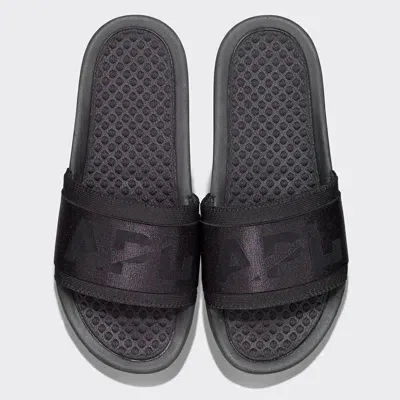 Apl Athletic Propulsion Labs Techloom Satin Slide Sandals In Black