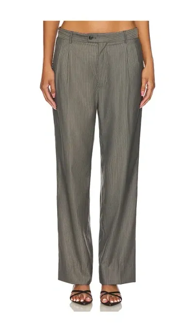 Apres Studio Tailored Wool Pant In Taupe