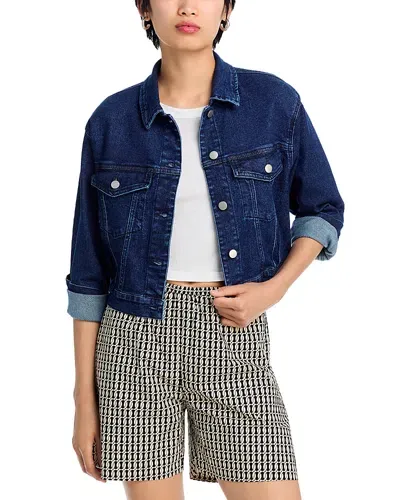 Aqua Cropped Denim Jacket - Exclusive In Dark Wash