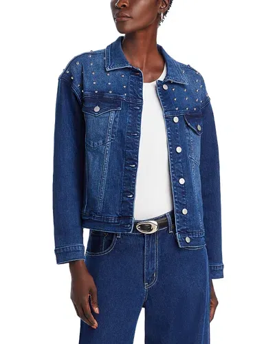 Aqua Studded Denim Jacket - Exclusive In Dark Wash