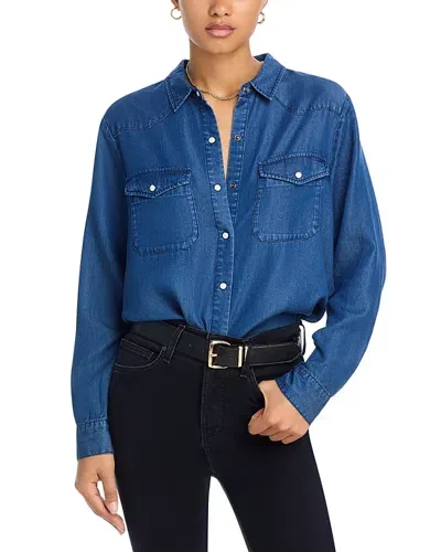 Aqua Western Denim Shirt - Exclusive In Dark Indigo