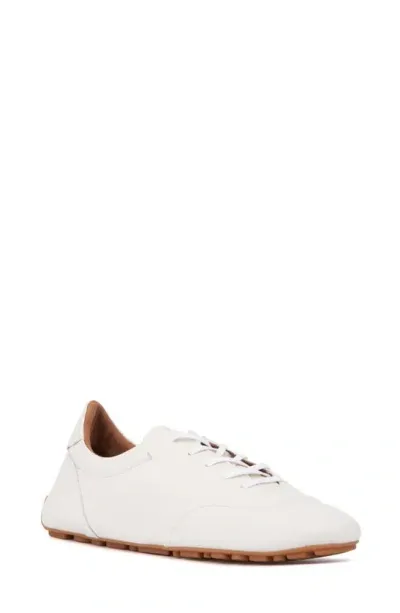 Aquatalia Qrystal Napa Leather Driver Sneakers In Off White