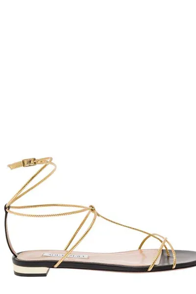 Aquazzura Roman Romance Crossover Strapped Sandals In Multi