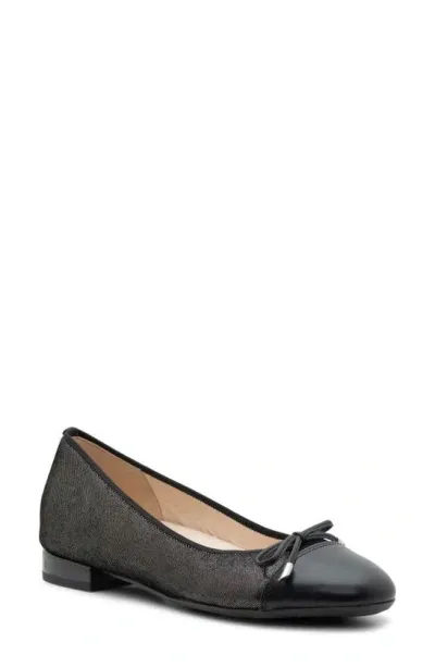 Ara Sonoma Cap Toe Flat In Black