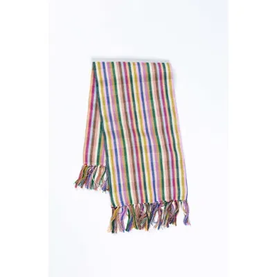 Archive New York Valentina Rainbow Striped Handwoven Cotton Kitchen Towel