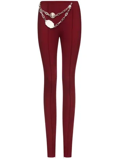 Area Chain Plate Leggings In Burgundy