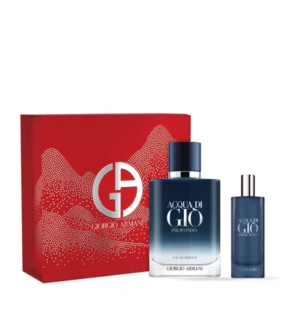 Armani Collezioni Acqua Di Giò Profondo Eau De Parfum Gift Set In Blue