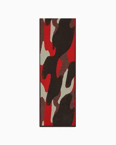 Armani Exchange Camouflage Scarf In Orange