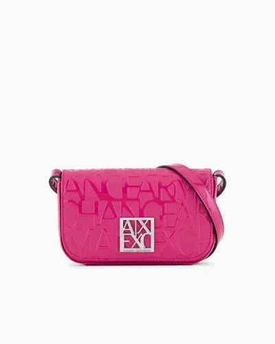 Armani Exchange Crossbody Bag With Logo In Fuchsia