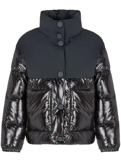 Armani Exchange Detachable Hood Jacket In Black