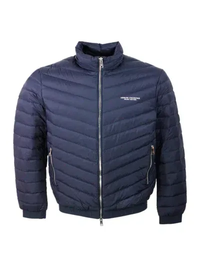 Armani Exchange Down Jacket In Blue