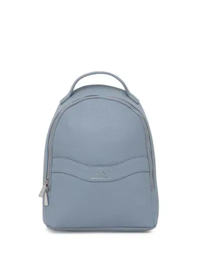 Armani Exchange Faux-leather Backpack In Blue