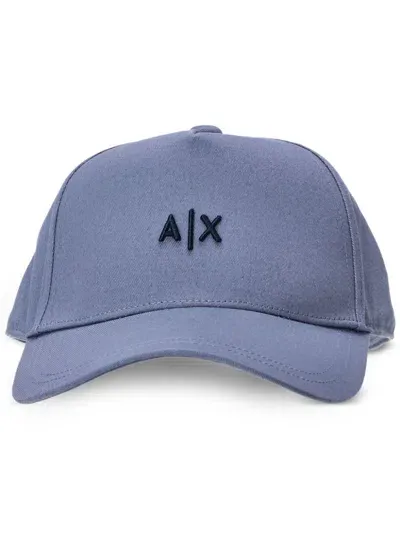 Armani Exchange Logo Cap In Blue