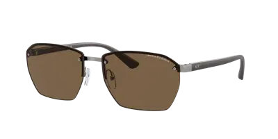 Armani Exchange Man Sunglass Ax2048s In Brown