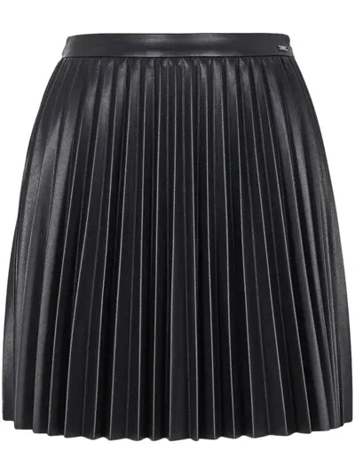 Armani Exchange Pleated Mini Skirt In Black