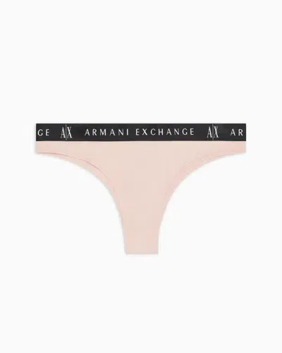 Armani Exchange Stretch Cotton Briefs In Pink