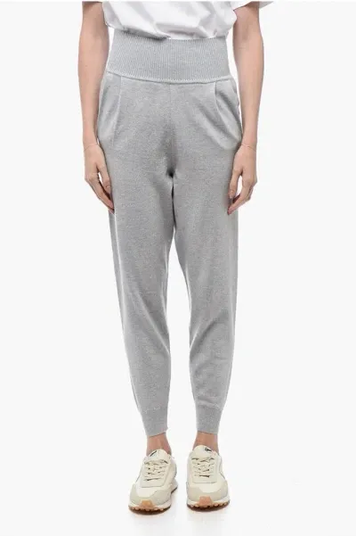 Art Essay Cashmere Joggers Pant With Pleats In Gray