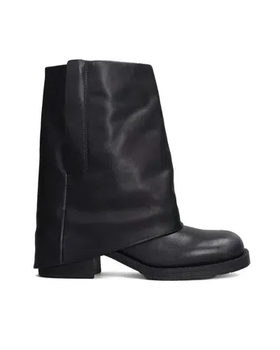 Ash Tijuana High Heels Ankle Boots In Black Leather