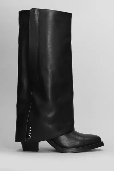 Ash Jackson Texan Boots In Black Leather