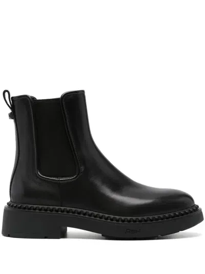 Ash Madison Leather Boots In Black