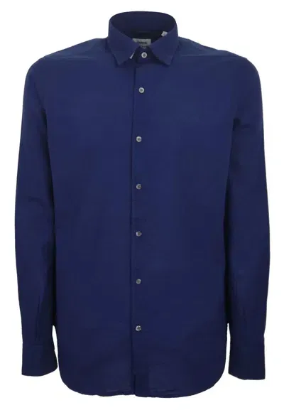 Aspesi Long-sleeve Cotton Shirt In Blue