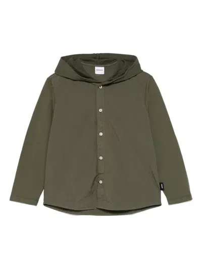 Aspesi Kids' Hooded Shirt In Green