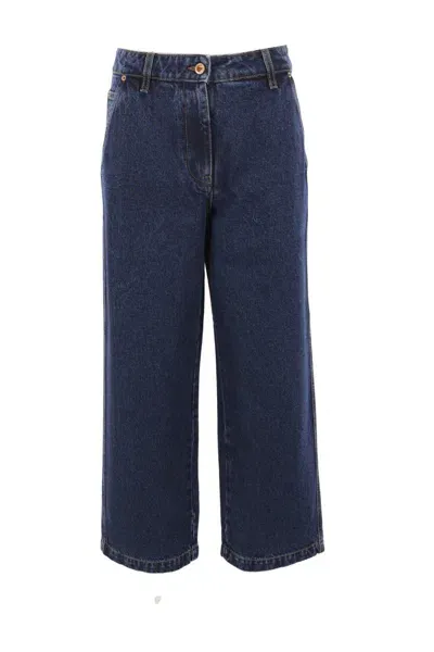 Aspesi Denim High Rise Straight Jeans In Blue