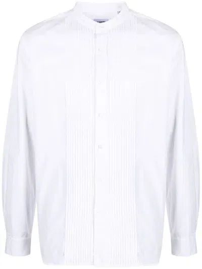 Aspesi Pintuck-detail Long-sleeved Shirt In White