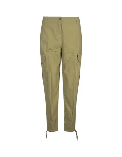 Aspesi Pistachio Cotton Poplin Cargo Trousers In Pistacchio