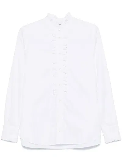 Aspesi Ruffled Shirt In Weiss