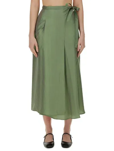 Aspesi Skirt With Bow In Green