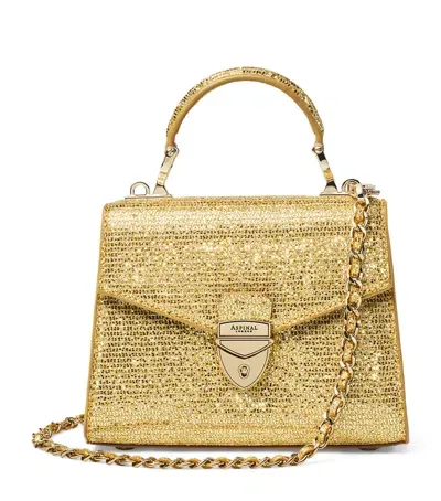 Aspinal Of London Mini Glitter Modern Mayfair Bag In Gold