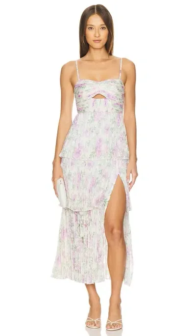 Astr Emmi Dress In Purple Floral Mesh