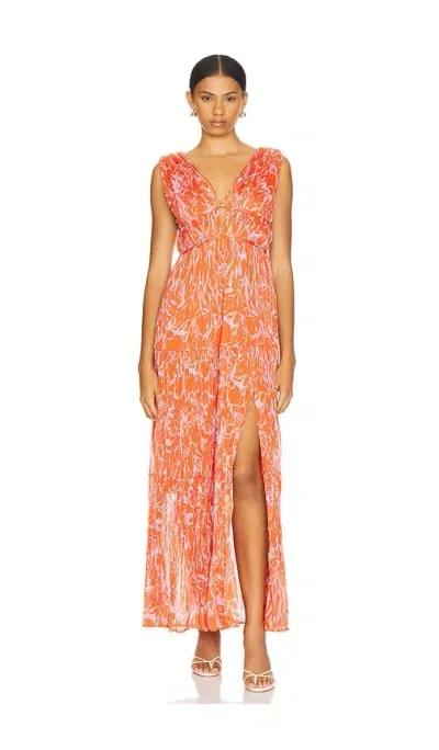 Astr Pescadero Dress In Burnt Orange