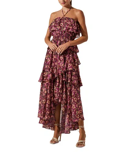 Astr The Label Elena Dress In Purple Floral