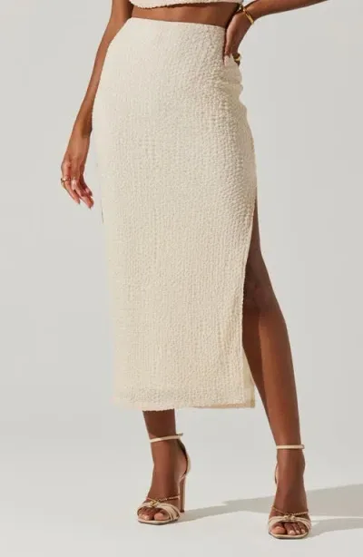 Astr The Label Keely Textured Midi Skirt In Natural