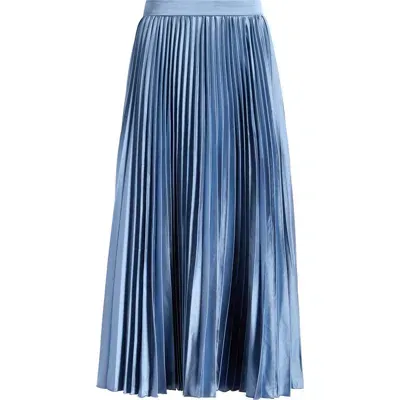 Astr The Label Pleated Midi Skirt In Slate Blue