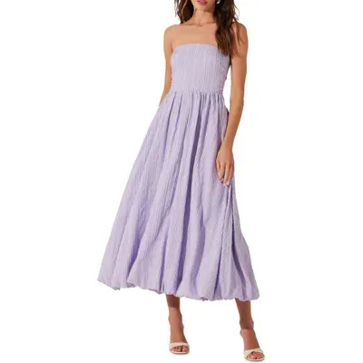 Astr The Label Strapless Bubble Hem Dress In Pale Lilac